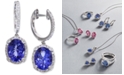EFFY Collection EFFY&reg; Tanzanite (3-3/8 ct. t.w.) and Diamond (1/3 ct. t.w.) Hoop Earrings in 14k White Gold, Created for Macy's